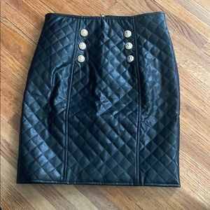 Faux leather pencil skirt